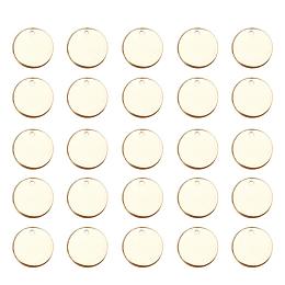 ARRICRAFT 100 Pcs 304 Stainless Steel Flat Round Blank Stamping Tag Pendants Charms Diameter 15mm Jewelry Making Golden