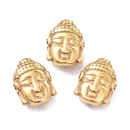 Honeyhandy Ion Plating(IP) 304 Stainless Steel Beads, Buddha Head, Golden, 14.5x11x6mm, Hole: 2.3mm