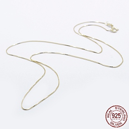 Honeyhandy 925 Sterling Silver Box Chain Necklaces, with Spring Ring Clasps, with 925 Stamp, Golden, 18 inch(45cm), 0.65mm