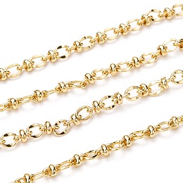 ARRICRAFT Handmade Brass Oval Link Chains, Long-lasting Plated, Unwelded, Golden, 5.5x3.5x0.3mm and 6x4mm