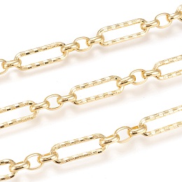 Honeyhandy Handmade Brass Figaro Chains, Oval Link Chains, Long-Lasting Plated, Unwelded, Real 18K Gold Plated, Link: 8x6x2.5mm and 22.5x7.5x2mm