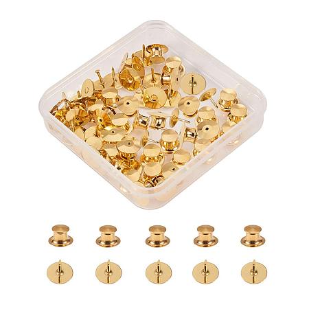 BENECREAT 60 Count Gold Colors Clutch Pin Backs with Tie Tacks Blank Pins  Kit, Locking Bulk Metal Pin Keepers Locking Clasp with Storage Case 