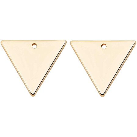 BENECREAT 30 Packs 18K Gold Plated Brass Triangle Charms Pendants for DIY Necklace Bracelet Earring Jewelry Making Crafts, 14x12mm