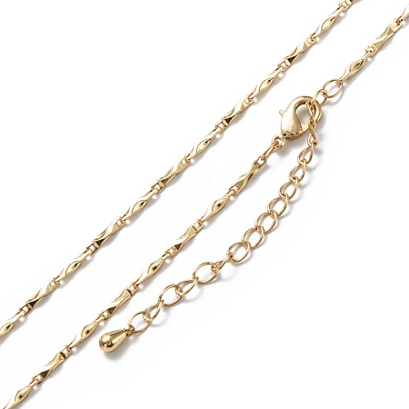 Honeyhandy Brass Link Chain Necklaces, Long-Lasting Plated, Real 18K Gold Plated, 16.54 inch(42cm)