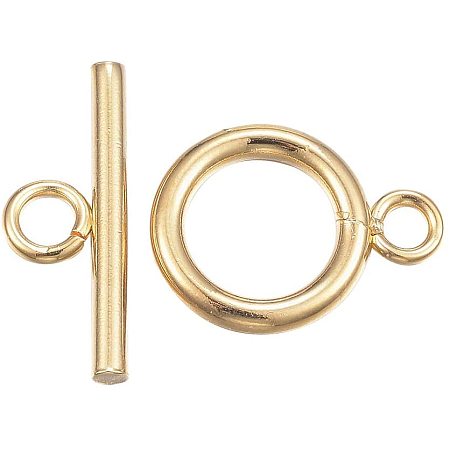 UNICRAFTALE 50 Sets 304 Stainless Steel Toggle Clasps Golden Bar and Ring Clasps Neckalce Clasps Jewelry Clasp for Bracelet Necklace Jewelry Making