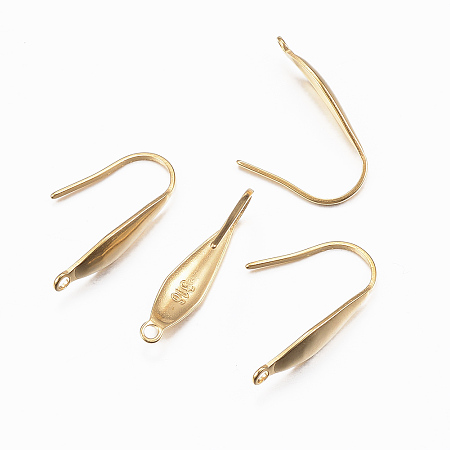 Vacuum Plating 316 Stainless Steel Earring Hooks, Ear Wire, Golden, 19.5x4.5x1mm, Hole: 1.2mm