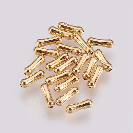 Arricraft Brass Beads, Tube, Nickel Free, Real 18K Gold Plated, 7x2mm, Hole: 0.5mm