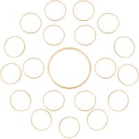 CREATCABIN 1 Box 20Pcs Gold Beading Hoops 24K Real Plated Brass Open Bezel Linking Rings Hollow Round Connector Links Circle Frame Pendants for DIY Jewelry Making Earrings Resin Crafts Findings