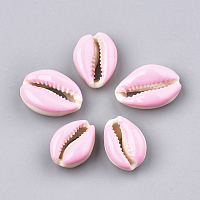 Cowrie Shell Beads, with Enamel, No Hole/Undrilled, Pink, 20~26x13~18x5~7mm