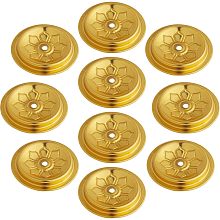 GORGECRAFT 10Pcs Metal Floating Wick Ghee Oil Lamp Disc Holder Candle Float Stand Rack Replacement Table Centerpiece Worship Tealight Wick Centering Devices Buddhist Supplies for Temple Kerosene Fuel