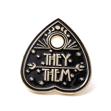 Honeyhandy They Them Word Enamel Pin, Spade Alloy Badge for Backpack Clothes, Golden, Black, 30x27.5x2mm, Pin: 1mm, Hole: 4mm.