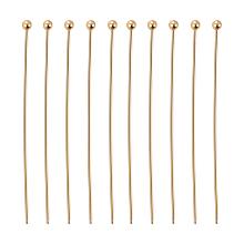 BENECREAT 100PCS  Real Gold Plated Ball Pins 22 Gauge Ball Head Pins for DIY Jewelry Making Findings - 35mm (1.4") Long