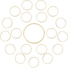 CREATCABIN 1 Box 20Pcs Gold Beading Hoops 24K Real Plated Brass Open Bezel Linking Rings Hollow Round Connector Links Circle Frame Pendants for DIY Jewelry Making Earrings Resin Crafts Findings