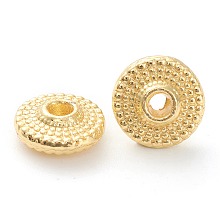 Honeyhandy Rack Plating Alloy Spacer Beads, Lead Free & Cadmium Free, Long-Lasting Plated, Disc, Real 18k Gold Plated, 8x3mm, Hole: 1.8mm