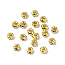 Honeyhandy Rack Plating Brass Spacer Beads, Long-Lasting Plated, Cadmium Free & Lead Free, Flat Round, Real 18K Gold Plated, 3x1.5mm, Hole: 1mm