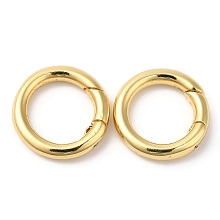 Honeyhandy Brass Spring Gate Rings, Cadmium Free & Lead Free, Long-Lasting Plated, Ring, Real 18K Gold Plated, 15x14.5x3mm