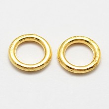 Honeyhandy Alloy Round Rings, Soldered Jump Rings, Golden, 18 Gauge, 7x1mm, Hole: 4.5mm, Inner Diameter: 4mm