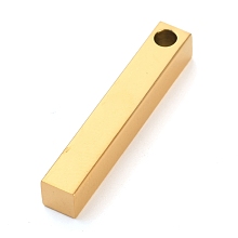 Honeyhandy Ion Plating(IP) 304 Stainless Steel Pendants, Rectangle/Bar, Golden, 30x5x5mm, Hole: 3mm