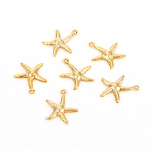 Honeyhandy 304 Stainless Steel Pendants, Starfish, Golden, 17.5x15.5x2mm, Hole: 1mm