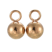 Honeyhandy 304 Stainless Steel Charms, Ball, Golden, 10x6mm, Hole: 2.5mm