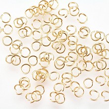 Honeyhandy 304 Stainless Steel Open Jump Rings, Golden, 26 Gauge, 3x0.4mm, Inner Diameter: 2mm, 3000pcs/bag