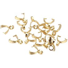 UNICRAFTALE 100pcs Stainless Steel Pinch Bails Ice Pick & Pinch Bails Golden Clasps Components for Pendant Jewelry Making 9x3mm, Hole 2~2.5mm