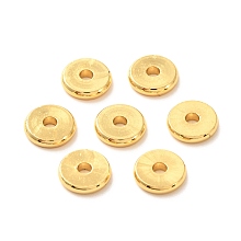 Honeyhandy Brass Spacer Beads, Long-Lasting Plated, Flat Round/Disc, Heishi Beads, Real 18K Gold Plated, 8x1.5mm, Hole: 2mm