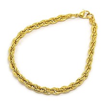 Honeyhandy Fashionable 304 Stainless Steel Rope Chain Bracelet Making, with Lobster Claw Clasps, Golden, 8-1/8 inch(205mm), 5mm