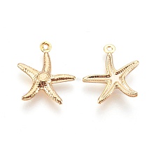 Honeyhandy 304 Stainless Steel Pendants, Starfish/Sea Stars, Golden, 17.5x15.5x2mm, Hole: 1mm