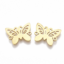 Honeyhandy 201 Stainless Steel Links connectors, Laser Cut Links, Butterfly, Golden, 12x15x1mm, Hole: 1mm