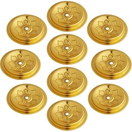 GORGECRAFT 10Pcs Metal Floating Wick Ghee Oil Lamp Disc Holder Candle Float Stand Rack Replacement Table Centerpiece Worship Tealight Wick Centering Devices Buddhist Supplies for Temple Kerosene Fuel