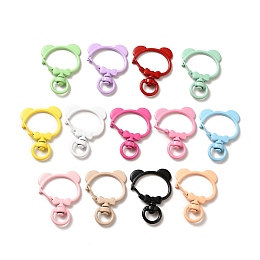 Honeyhandy Spray Painted Alloy Swivel Clasps, Bear Head, Mixed Color, 36x26.5x5.5mm