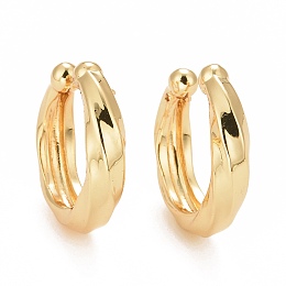 Honeyhandy Rack Plating Brass Chunky Cuff Earrings for Women, Cadmium Free & Lead Free, Real 18K Gold Plated, 18.5x19x4.5mm, Inner Diameter: 13.5mm