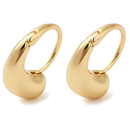 Honeyhandy Brass Hoop Earrings, Teardrop Earring, Long-Lasting Plated, Golden, 16x5.3x12.5mm