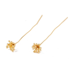 Honeyhandy Brass Flower Head Pins, Golden, 56mm, Pin: 21 Gauge(0.7mm), Flower: 18.5mm in diameter