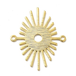 Honeyhandy Brass Connector Charms, Sun Links, Long-Lasting Plated, Cadmium Free & Lead Free, Real 24K Gold Plated, 24x20.5x0.5mm, Hole: 1.2mm