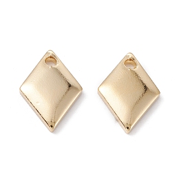 Honeyhandy Brass Charms, Long-Lasting Plated, Rhombus, Real 24K Gold Plated, 10.5x7.5x1.5mm, Hole: 1.2mm