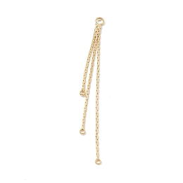 Honeyhandy Brass Coreana Chains Tassel Big Pendants, Golden, 53x3x0.5mm, Hole: 1.2mm and 2mm