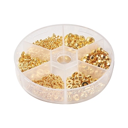 Honeyhandy Brass/Alloy/Zinc Alloy Spacer Beads, Mixed Shapes, Golden, 80x20mm, 300pcs/box