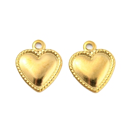 Honeyhandy 304 Stainless Steel Charm, Heart Charm, Golden, 10x8x1mm, Hole: 1mm