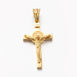 Honeyhandy Easter Theme Hot Unisex 201 Stainless Steel Crucifix Cross Pendants, Golden, 30x17x6mm, Hole: 5x5.5mm