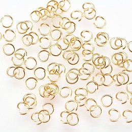 Honeyhandy 304 Stainless Steel Open Jump Rings, Golden, 26 Gauge, 3x0.4mm, Inner Diameter: 2mm, 3000pcs/bag