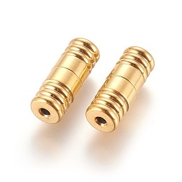 Honeyhandy 304 Stainless Steel Screw Clasps, Ion Plating (IP), Column, Golden, 18x7mm, Hole: 2mm