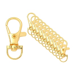 Honeyhandy Alloy Swivel Lobster Claw Clasps, Swivel Snap Hook, Golden, 35x13mm, Hole: 8.5mm