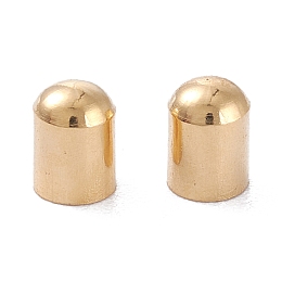 Honeyhandy Brass Cord Ends, End Caps, Long-Lasting Plated, Column, Real 24K Gold Plated, 5x4mm, Inner Diameter: 3mm