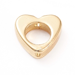 Honeyhandy Brass Bead Frame, Long-Lasting Plated, Heart, Real 18K Gold Plated, 10x10x3mm, Hole: 0.9mm