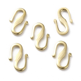 Honeyhandy Brass S Hook Clasps, Long-Lasting Plated, Real 24K Gold Plated, 12x7.5x1mm