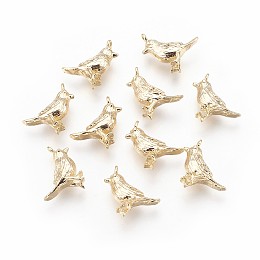 Honeyhandy Brass Charms, Nickel Free, Real 18K Gold Plated, Bird, 12.5x8.5x4mm, Hole: 1mm