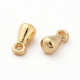 Honeyhandy Brass Charms, Chain Extender Drop, Teardrop, Real 18K Gold Plated, 6x3mm, Hole: 1mm