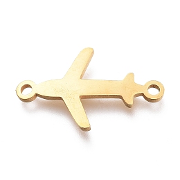 Honeyhandy 304 Stainless Steel Links Connectors, Laser Cut, Plane Shape, Golden, 12x20x1mm, Hole: 1.5mm